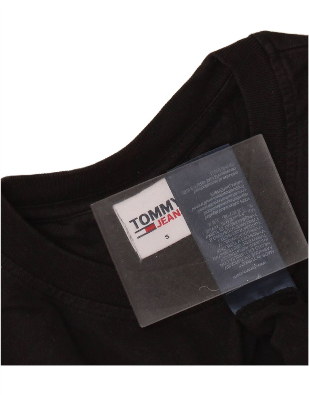 TOMMY HILFIGER Ženska skraćena majica kratkih rukava UK 10 Mala crna pamuk