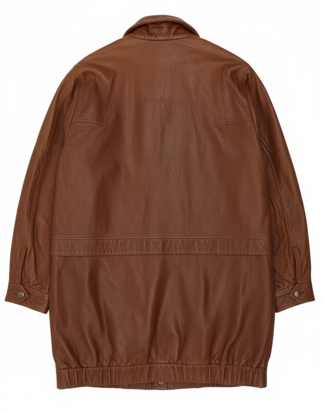 Etienne Aigner muški široki kožni kaput UK 40 veliki smeđi kožni