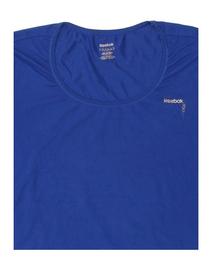REEBOK Womens T-Shirt Top UK 12/14 Medium Blue Polyester Vintage Reebok and Second-Hand Reebok from Messina Hembry 