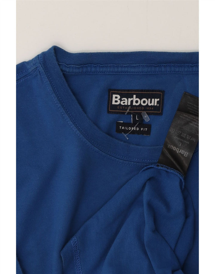 BARBOUR Muška krojena majica kratkih rukava, veliki plavi pamuk