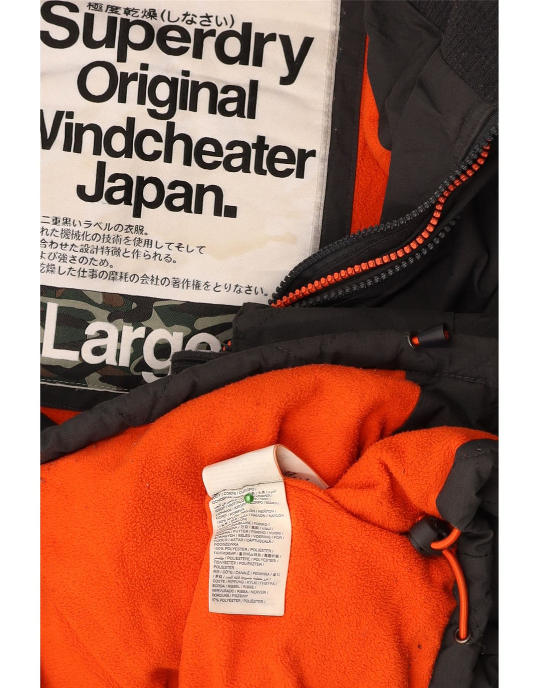 SUPERDRY muška vjetrovka s grafičkom vjetrovkom UK 40 velika crna