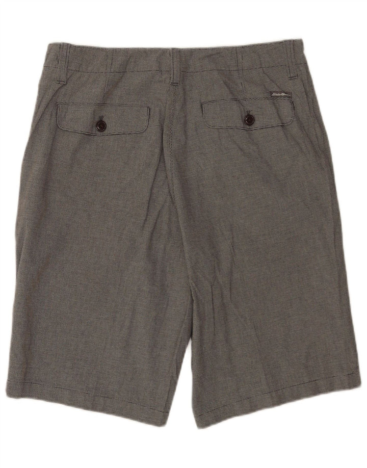 Eddie Bauer Muške chino kratke hlače W33 Srednje sive Houndstooth Pamuk