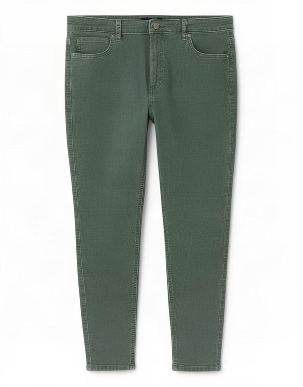 Marks & Spencer ženske kratke uske hlače od samta UK 18 XL W36 L26 Zelena
