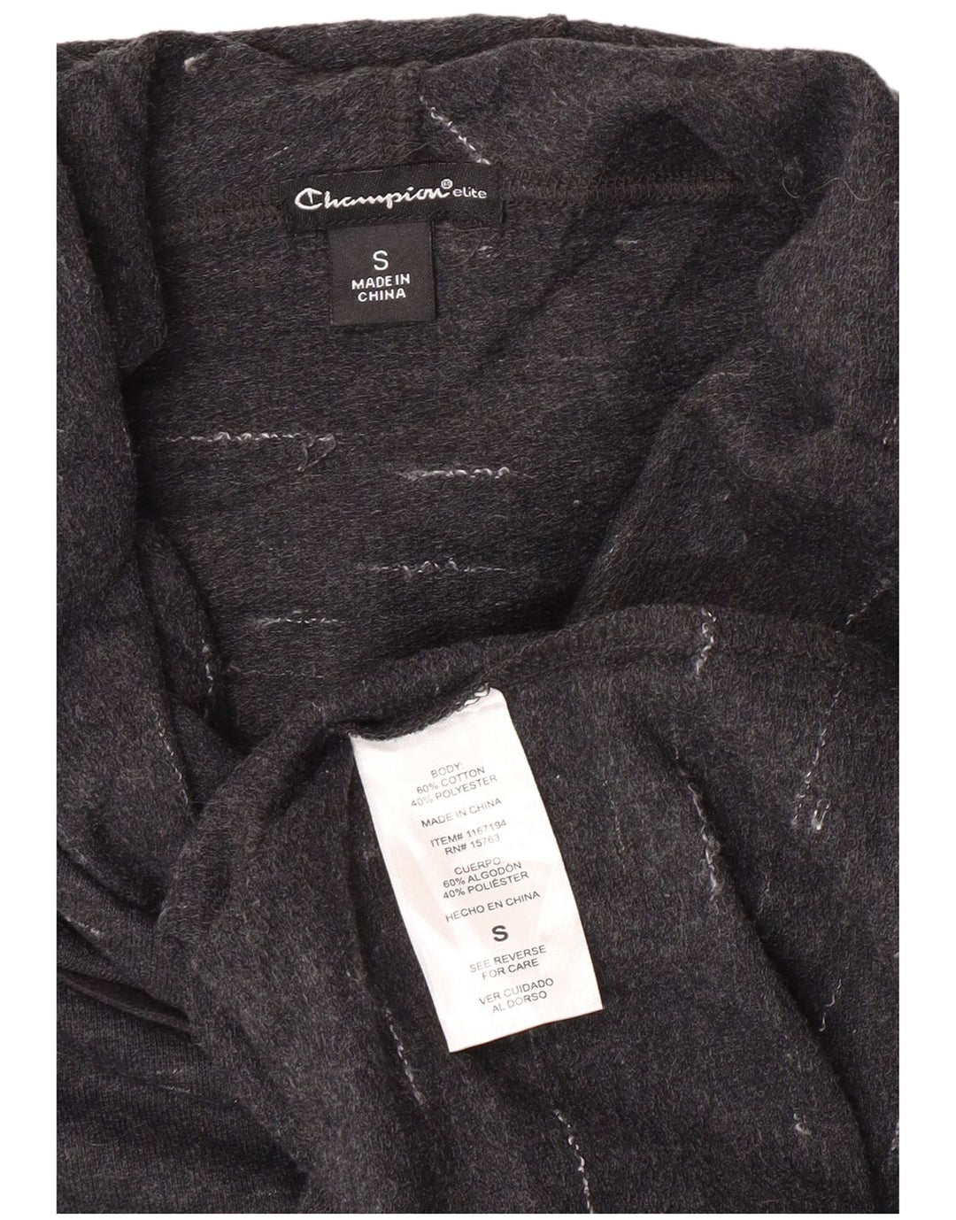 Champion ženska prevelika majica s kapuljačom UK 10 Mali sivi flekasti pamuk