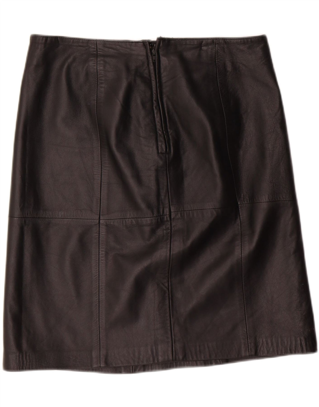 VINTAGE Womens Leather Skirt W30 Medium Black Leather