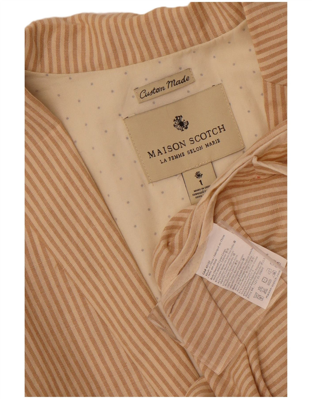 Maison Scotch ženski sako sa 2 gumba veličine 1 male bež pruge