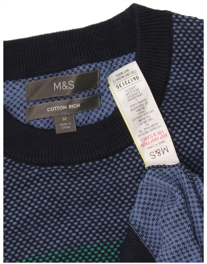 Marks & Spencer muški džemper s okruglim izrezom srednje tamnoplave boje
