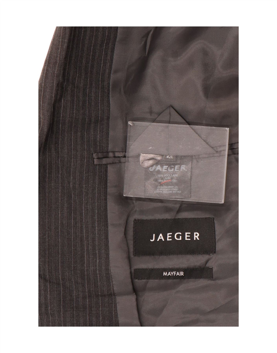 Jaeger muška jakna sa 2 gumba UK 42 XL siva vuna na pruge