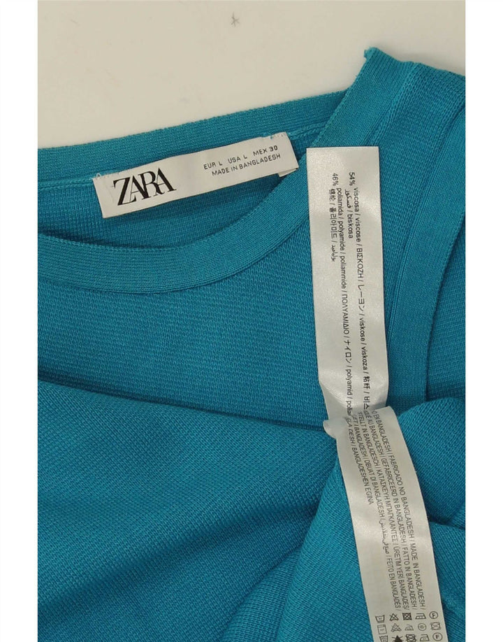 Zara ženski kratki prsluk UK 14 velika plava viskoza