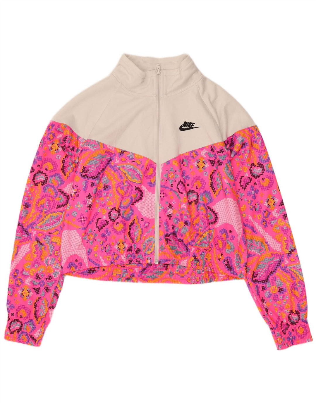 Nike ženska gornja jakna kratke trenirke UK 16 Large Pink Geometric Polyester