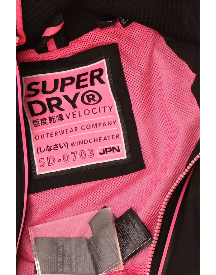 Superdry ženska jakna vjetrovka s kapuljačom UK 12 srednje crna