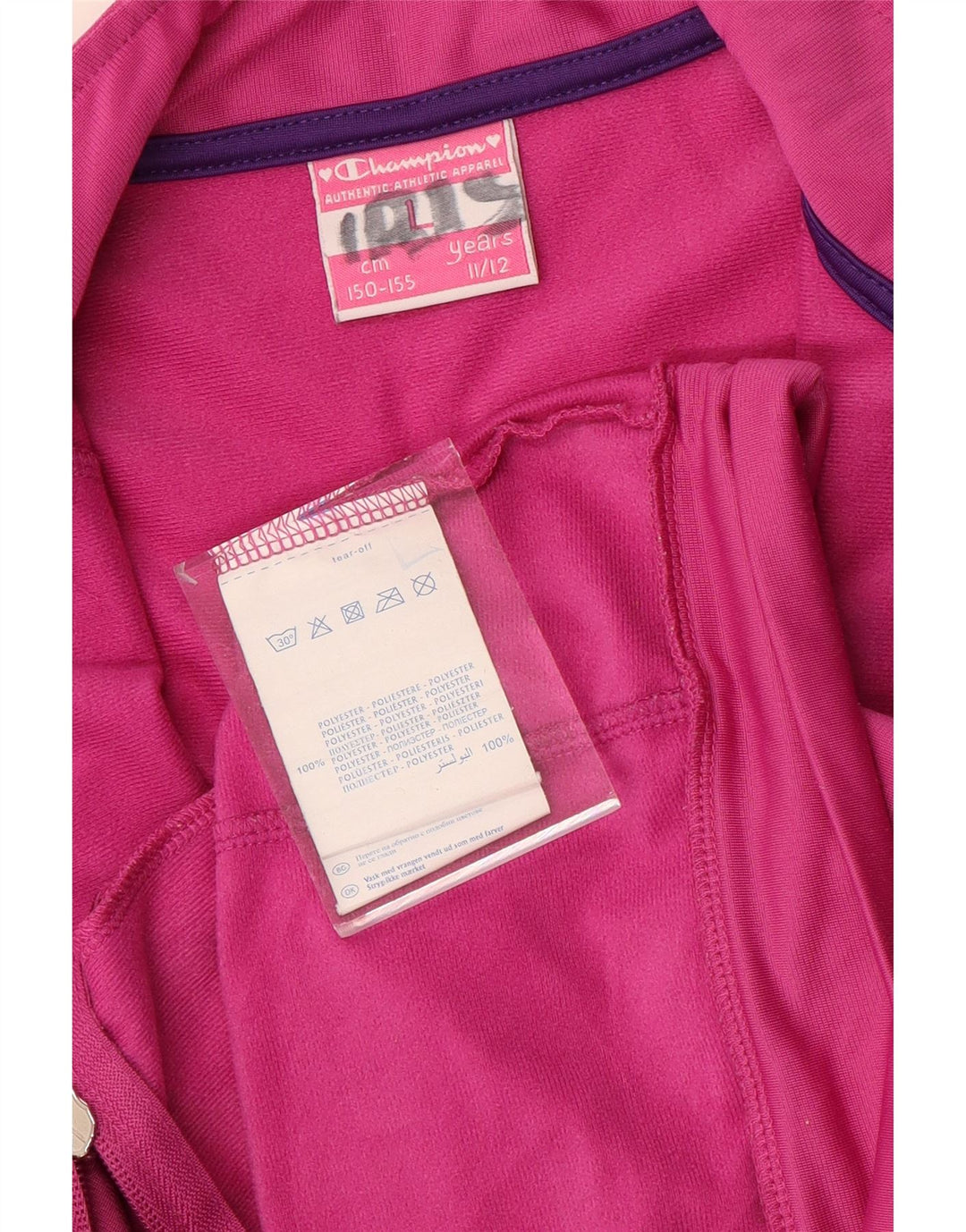 CHAMPION Gornja jakna trenirke za djevojčice 11-12 godina, velika ružičasta