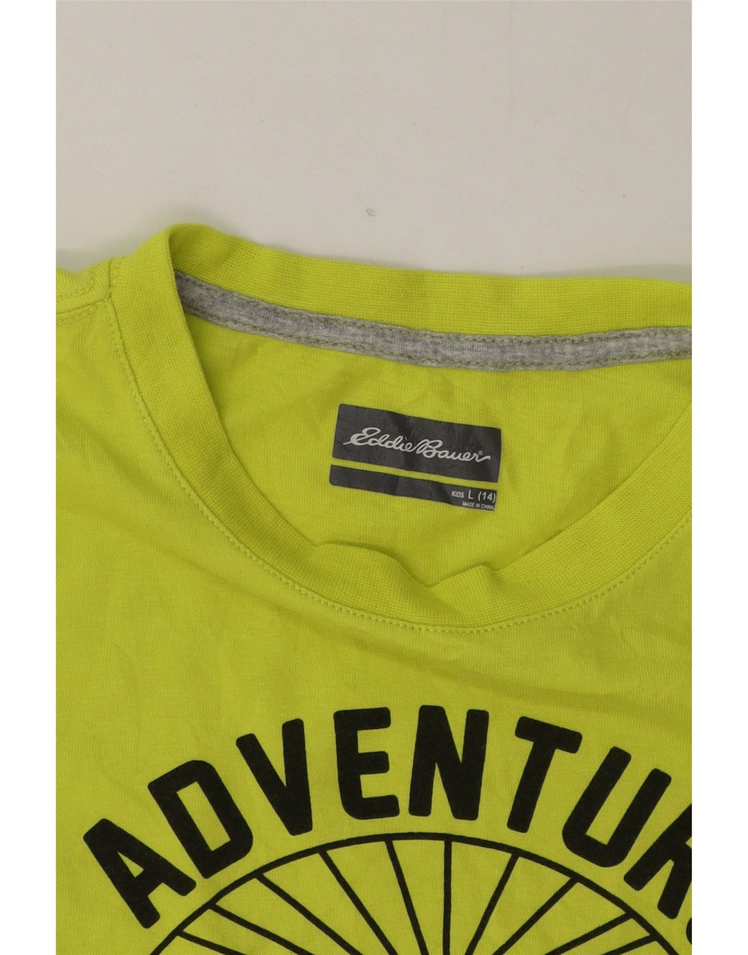 EDDIE BAUER Boys Graphic Top Long Sleeve 13-14 Years Large  Green