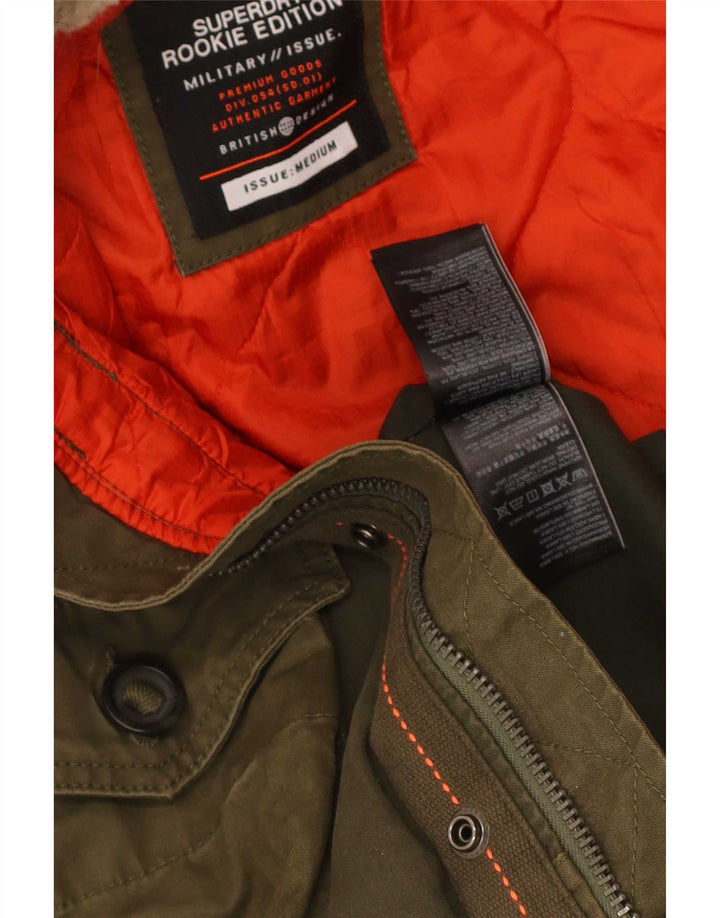 Superdry muška parka jakna s kapuljačom UK 38, srednji kaki pamuk