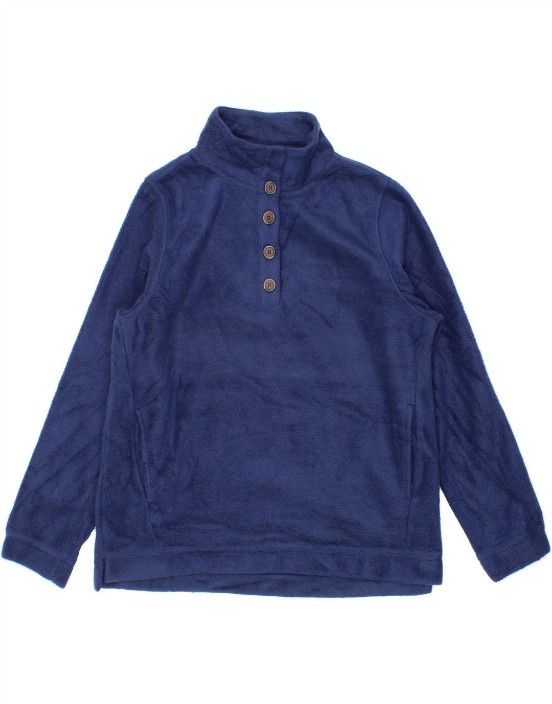 J. CREW Womens Boat Neck Fleece Jumper UK 12 Medium Navy Blue Polyester Vintage J. Crew and Second-Hand J. Crew from Messina Hembry 
