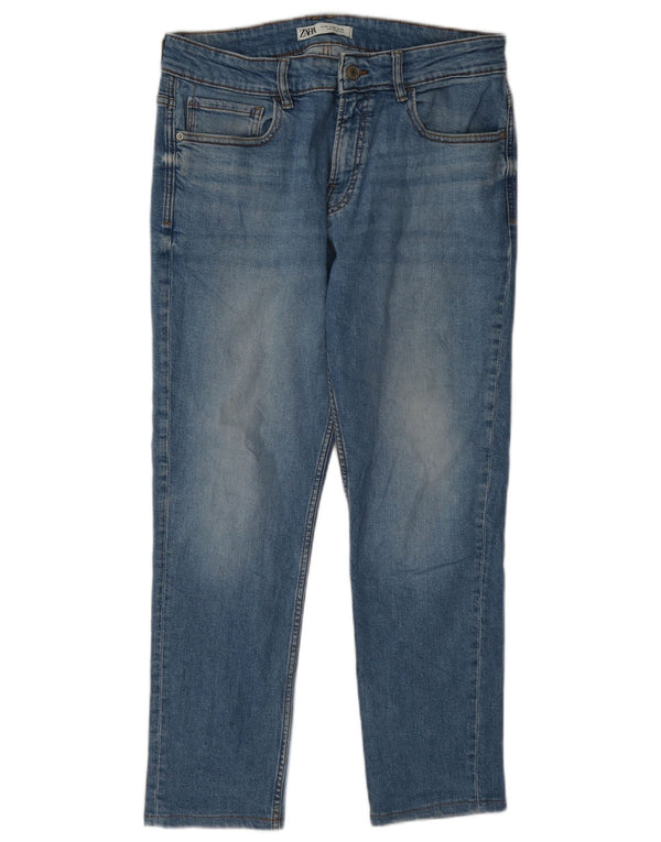 Zara Mens Slim Jeans EU 42 Large W32 L27 Blue Cotton