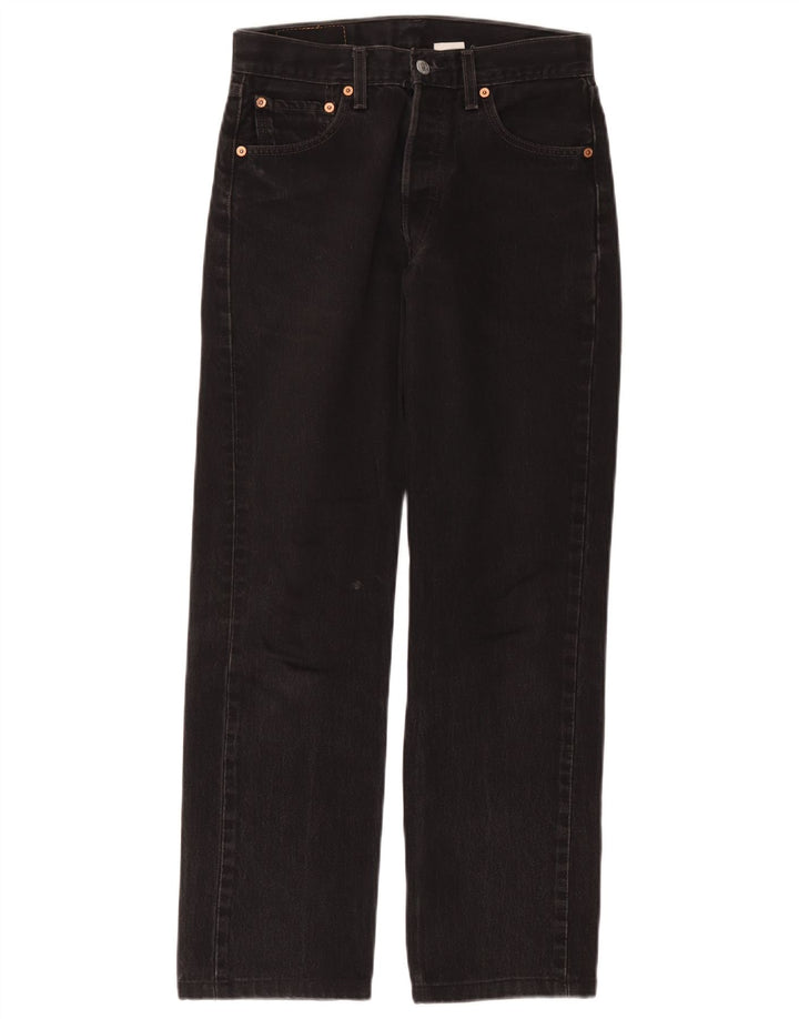 Levi's ženske 501 ravne traperice W29 L28 crni pamuk