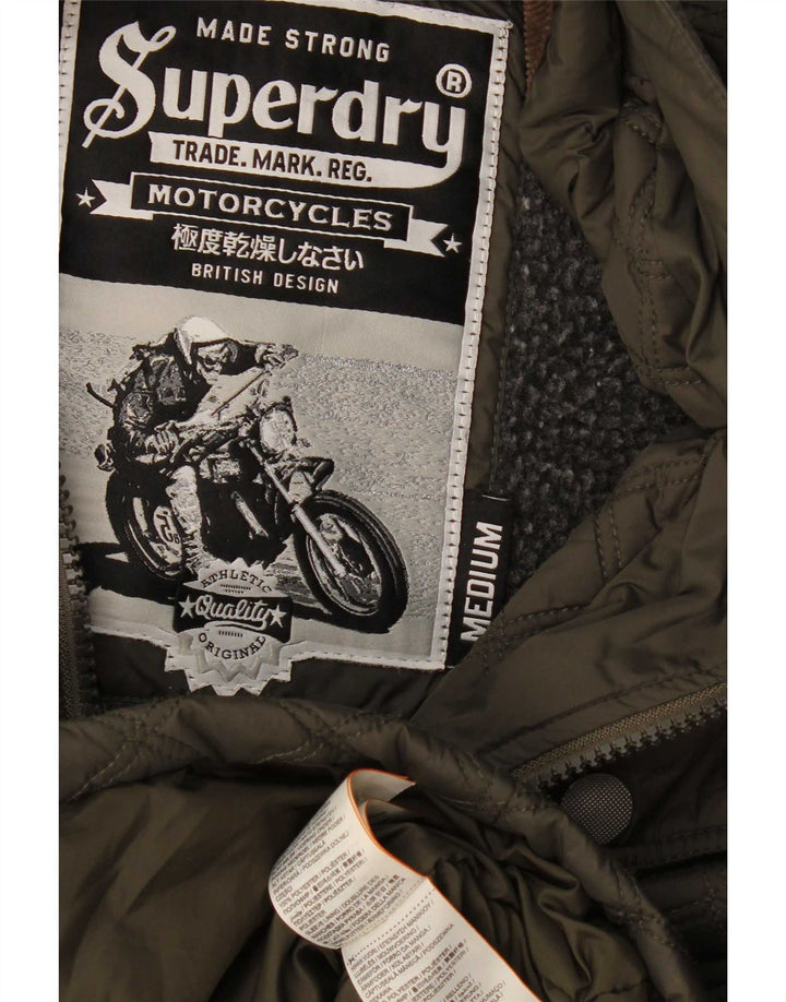 Superdry muška prošivena jakna UK 38 Srednji kaki poliester