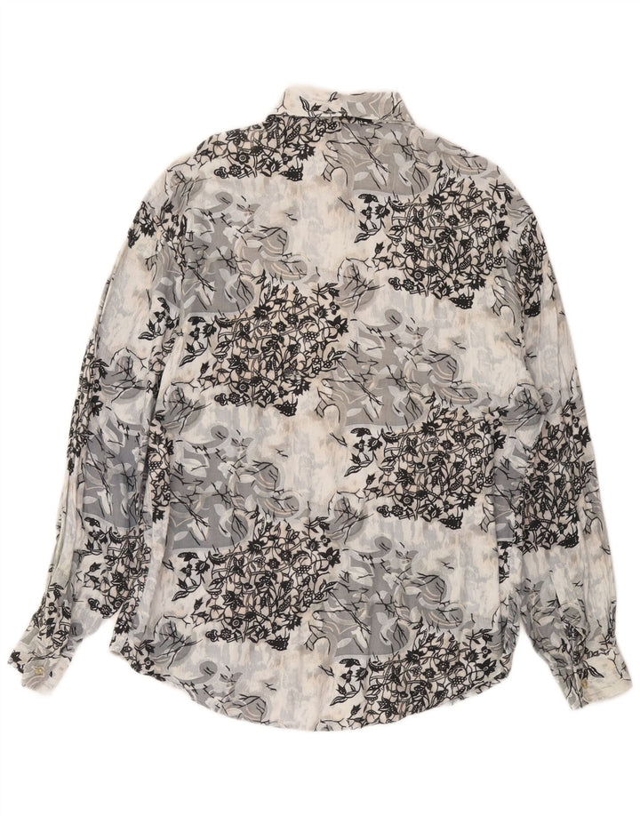 CRIVER Muška košulja srednje sive cvjetne viskoze