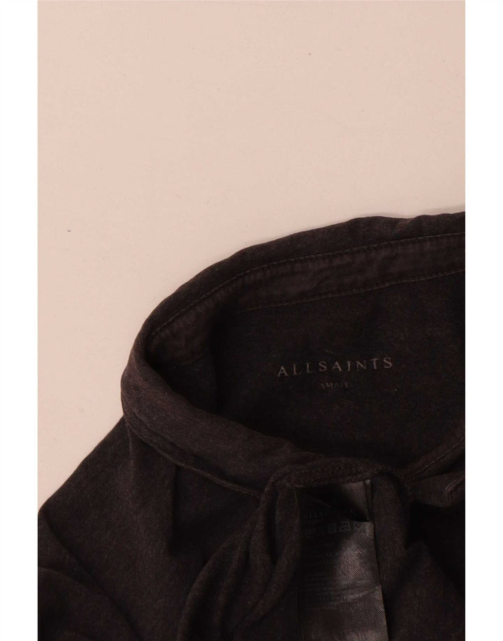 All Saints muška polo majica dugih rukava Mala siva pamučna