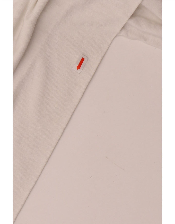 VINTAGE Mens Graphic Top Long Sleeve 2XL White Cotton