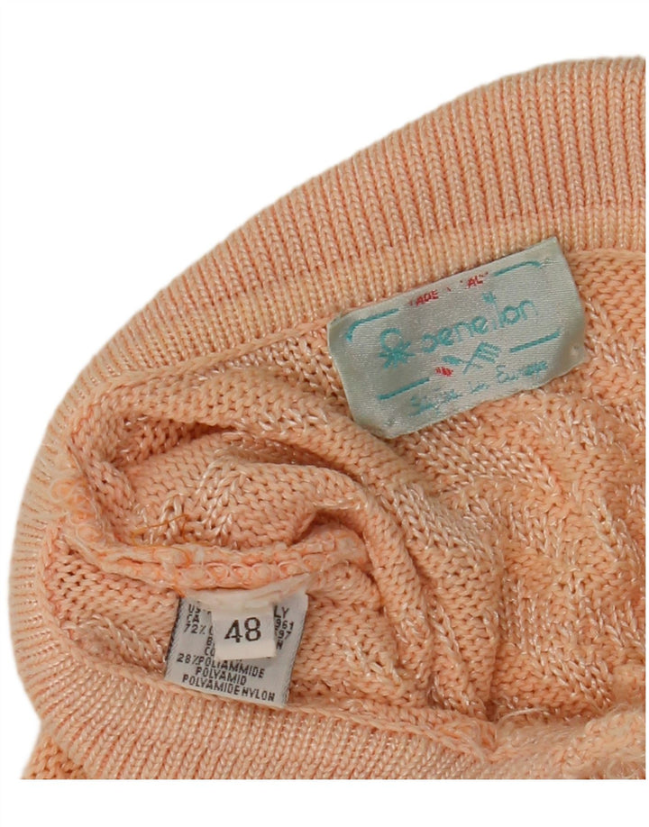 Benetton ženski džemper s polo ovratnikom s apstraktnim uzorkom IT 48 XL, ružičasta