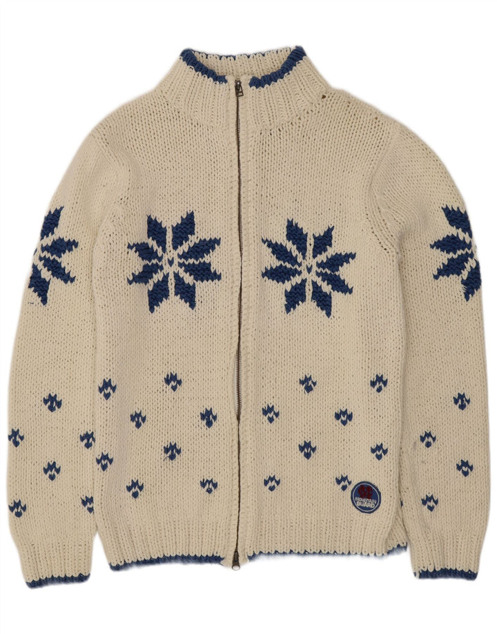 Marlboro Classics Muški kardigan džemper srednje bijele boje Fair Isle Retro