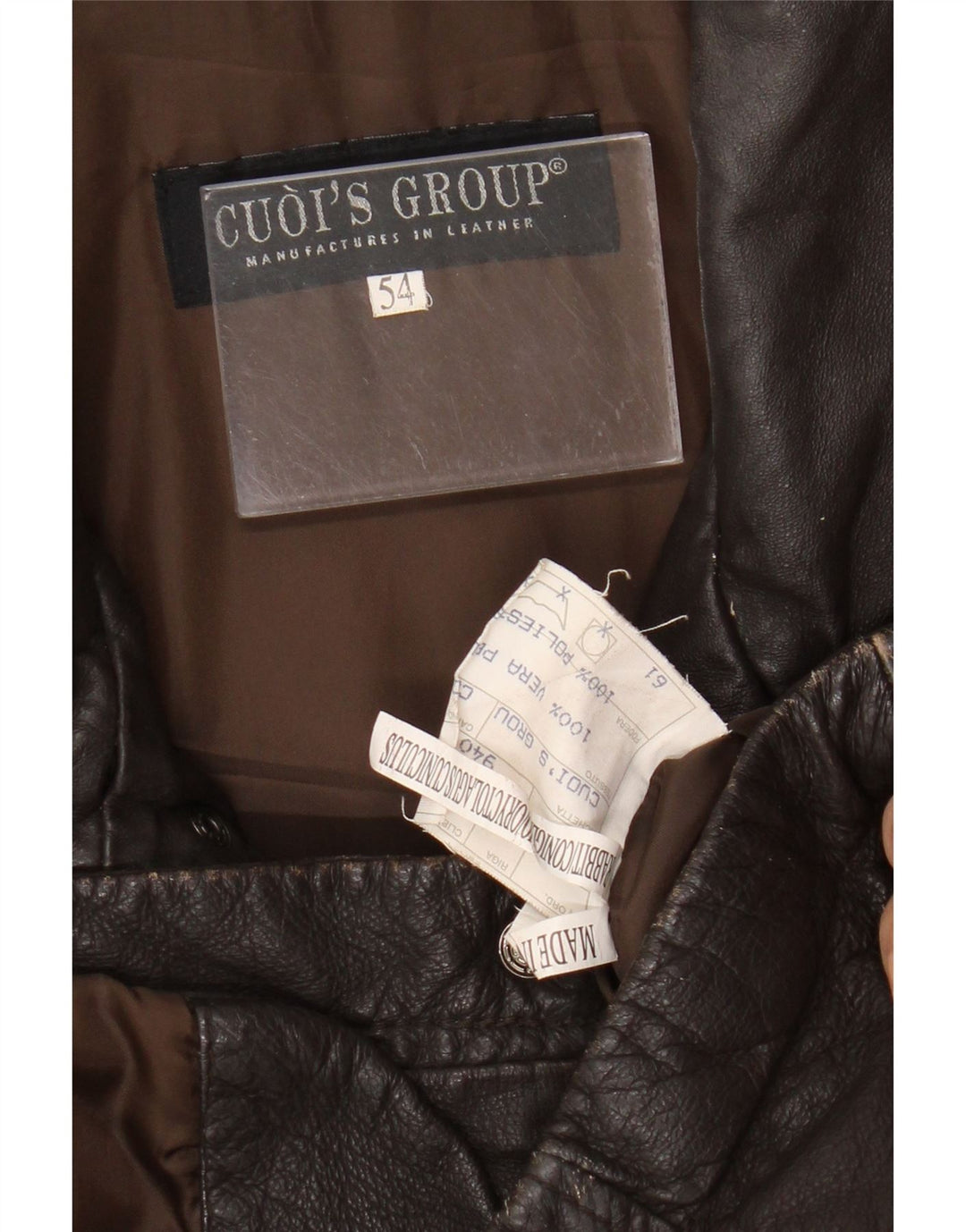 Vintage muška kožna jakna IT 54 2XL smeđa koža