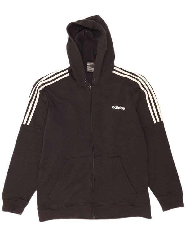 Adidas muški pulover s kapuljačom s patentnim zatvaračem XL crni poliester