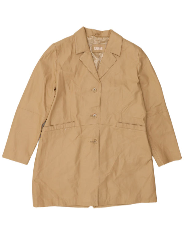 VINTAGE ženski kožni kaput UK 20 2XL bež koža