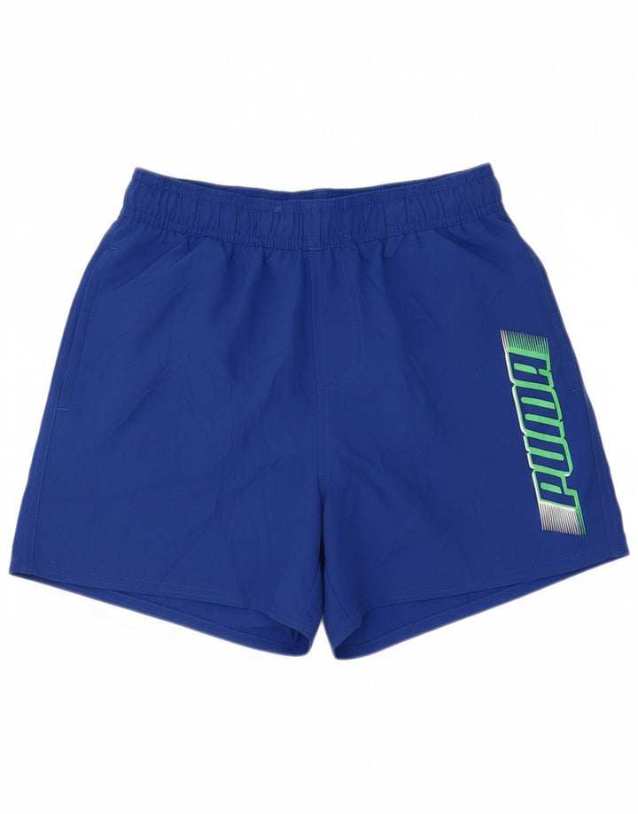 PUMA Mens Graphic Sport Shorts XS Blue Polyester