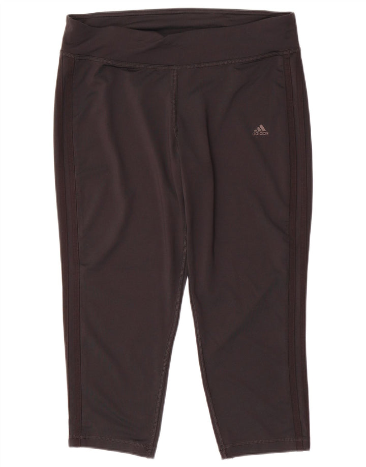 Adidas ženske Capri tajice UK 16 velike crne poliesterske