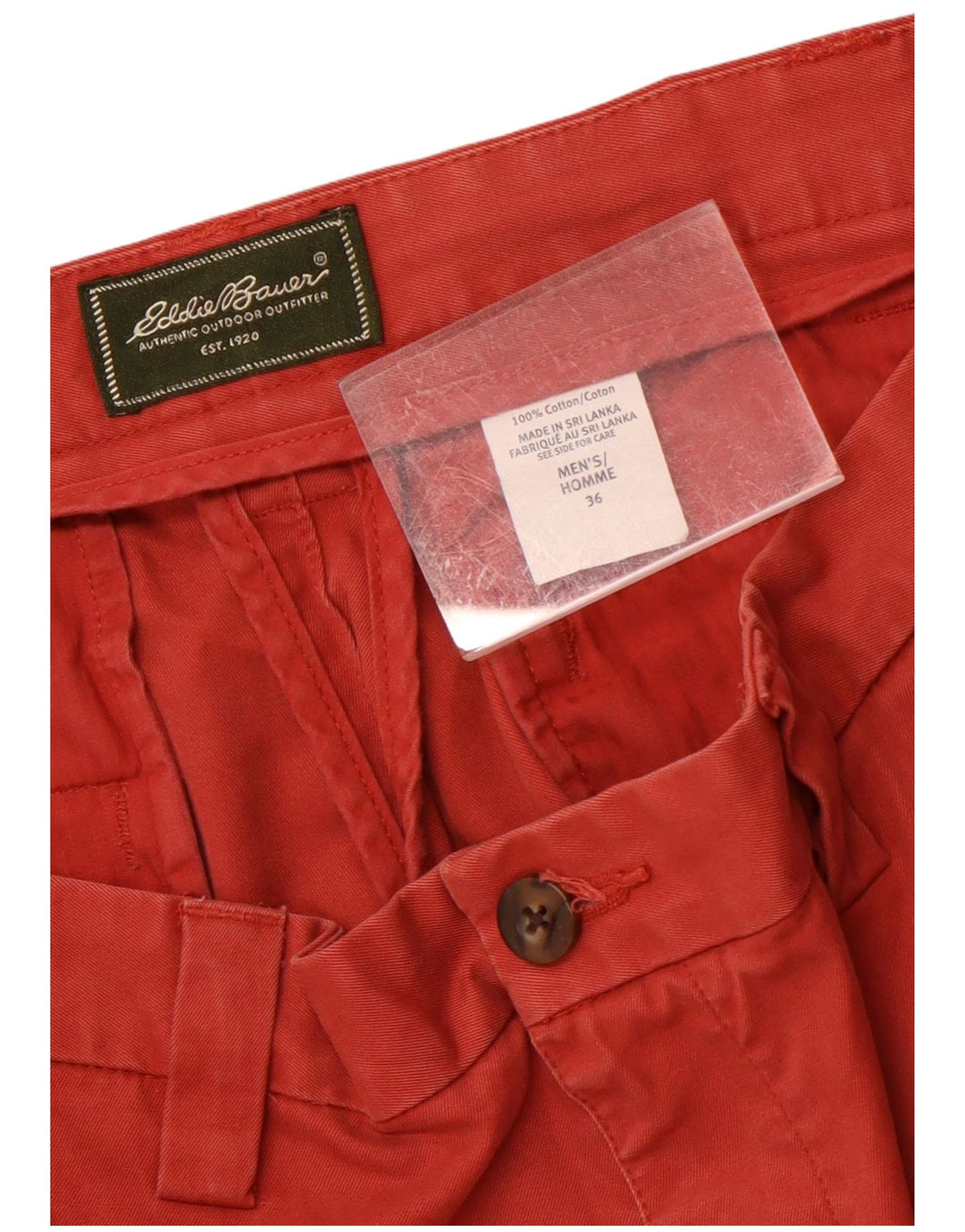 Eddie Bauer Muške chino kratke hlače W36 Veliki crveni pamuk
