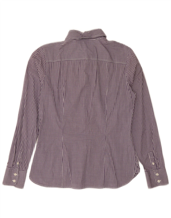 TOMMY HILFIGER Womens Shirt US 8 Medium Purple Gingham Cotton