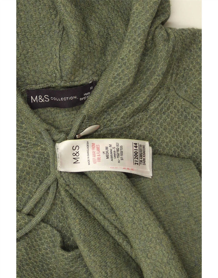 Marks & Spencer ženski kardigan pulover s kapuljačom UK 14 Srednje zeleni poliester