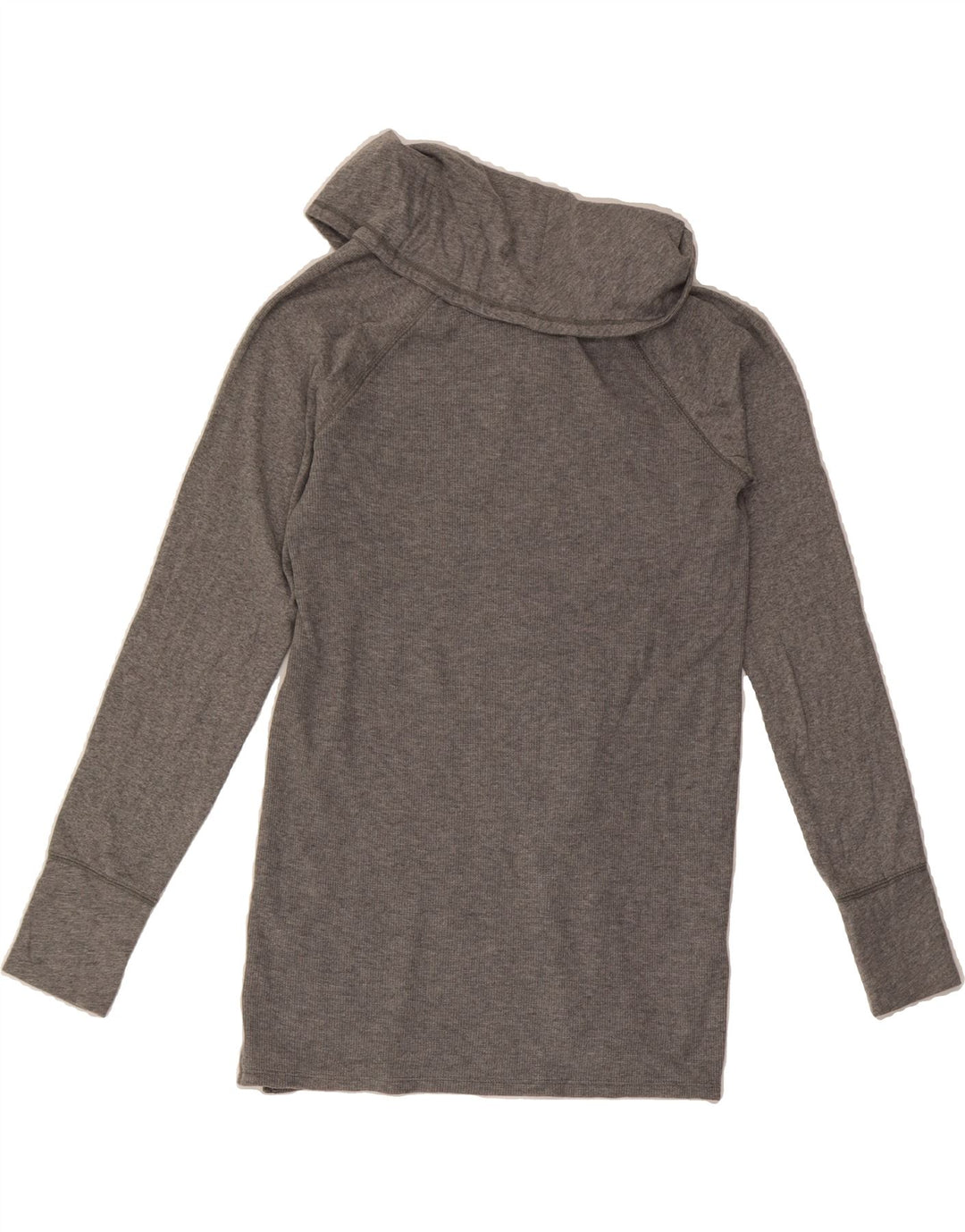 EDDIE BAUER Womens Roll Neck Top Long Sleeve UK 10 Small Grey Cotton Vintage Eddie Bauer and Second-Hand Eddie Bauer from Messina Hembry 