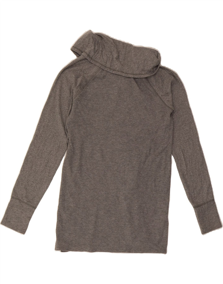 EDDIE BAUER Womens Roll Neck Top Long Sleeve UK 10 Small Grey Cotton Vintage Eddie Bauer and Second-Hand Eddie Bauer from Messina Hembry 