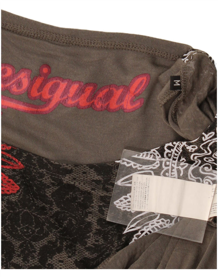 Desigual ženski gornji dio bluze s krilima šišmiša UK 14 Srednje siva paisley viskoza