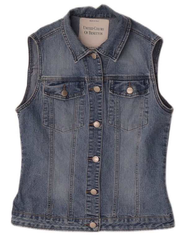 Ženska traper majica Benetton UK 10 Small Blue