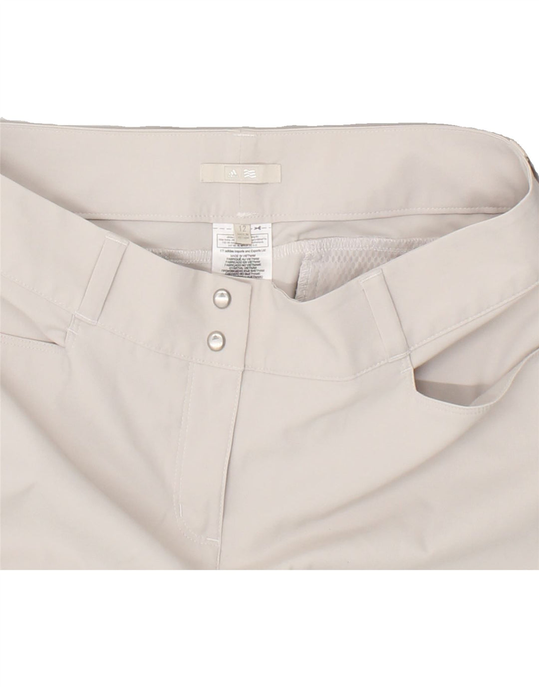 ADIDAS Womens Straight Capri Trousers UK 12 Medium W32 L22 White Polyester Vintage Adidas and Second-Hand Adidas from Messina Hembry 
