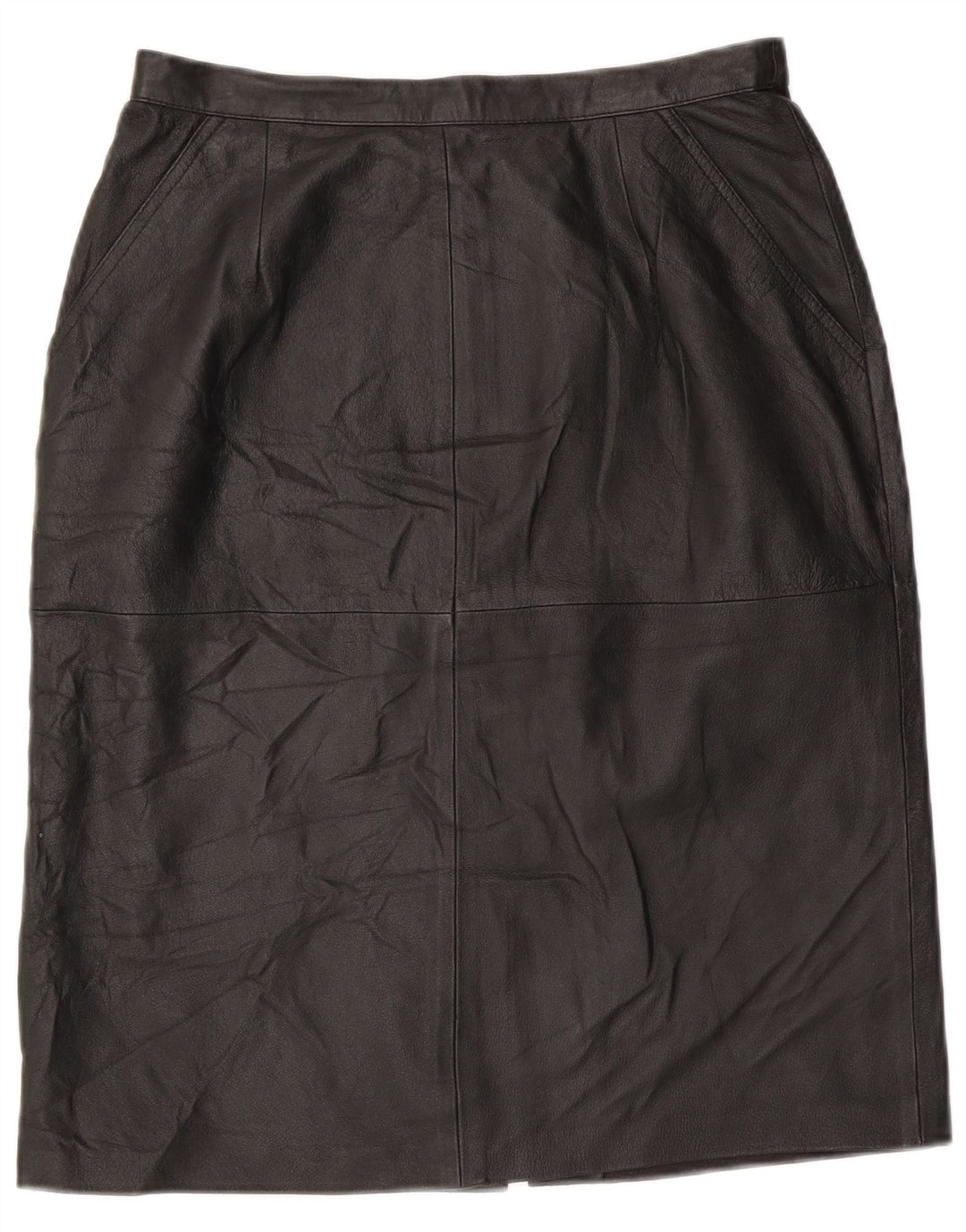 Vintage ženska kožna suknja UK 16 Large W30 crna koža