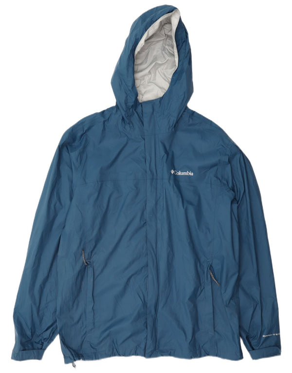 Columbia Muška Omni-Tech kišna jakna s kapuljačom UK 40 Large Blue Nylon