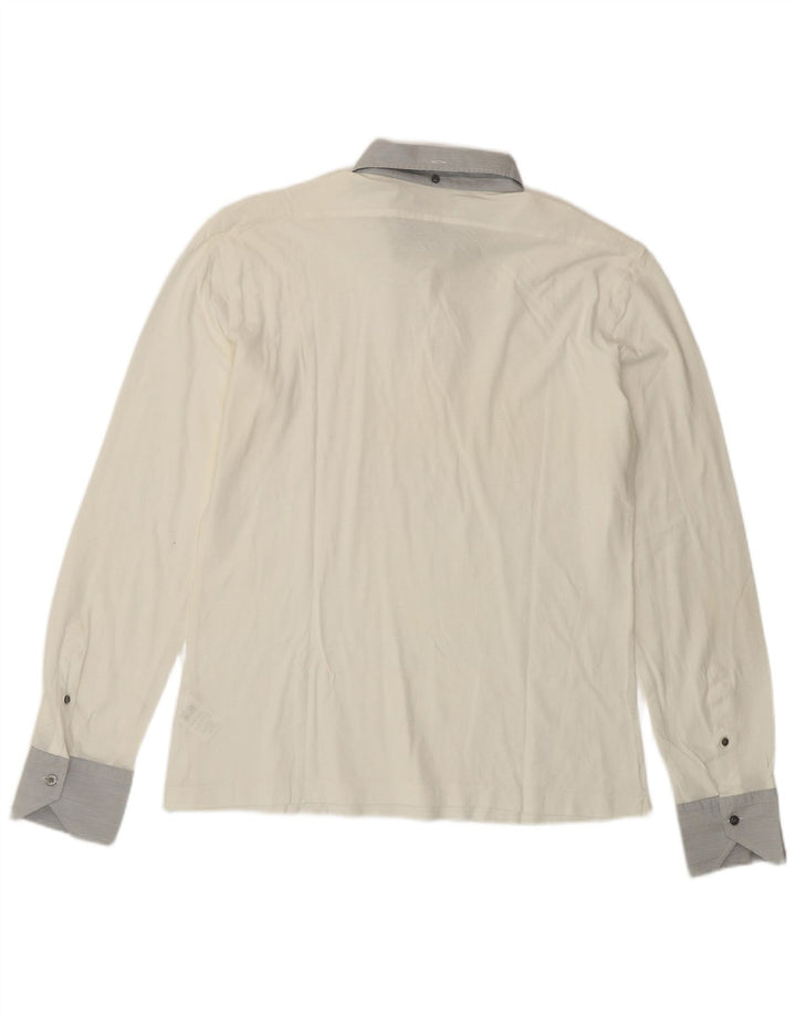 MAURO GRIFONI  Mens Pullover Shirt Size 16 41 Large White Cotton Vintage Mauro Grifoni and Second-Hand Mauro Grifoni from Messina Hembry 