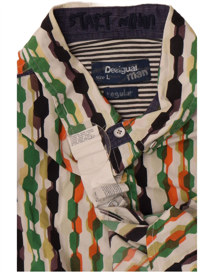 Desigual muška košulja kratkih rukava Regular kroja, veliki višebojni geometrijski