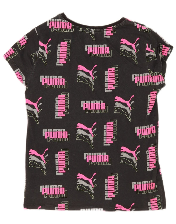 Puma Girls Graphic T-Shirt Top 12-13 Years Large Crni Pamuk