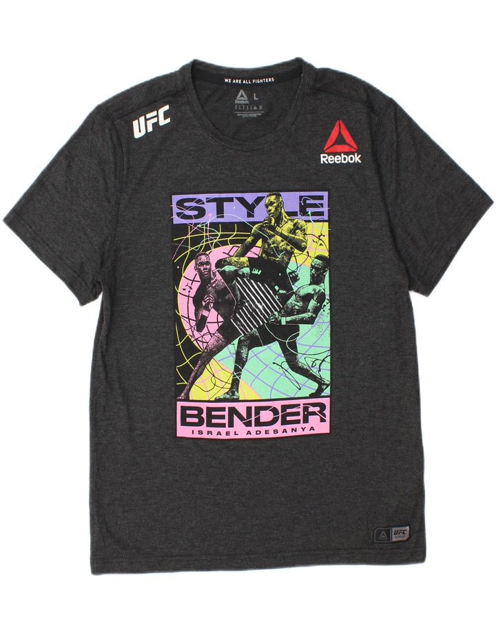 Reebok muška majica s grafičkim motivima, veliki sivi poliester