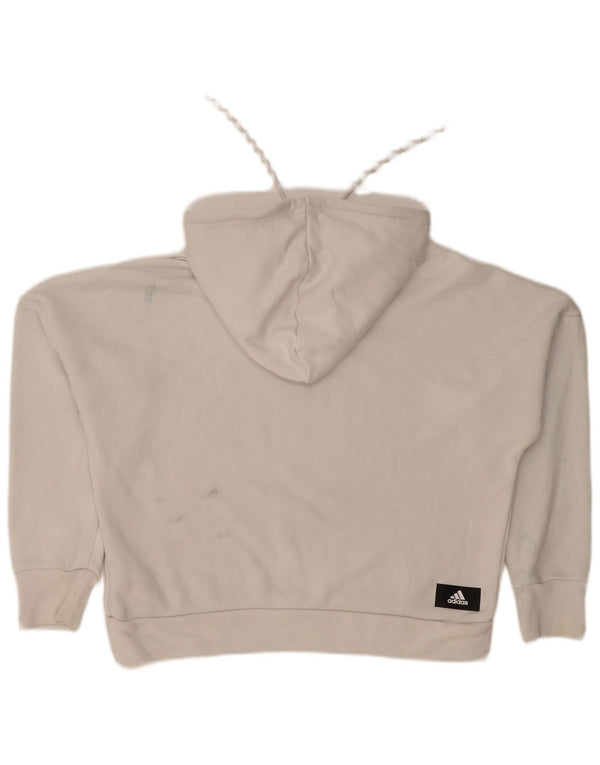 Adidas ženska prekomjerna majica s kapuljačom s kapuljačom UK 8/10 Mala bijela