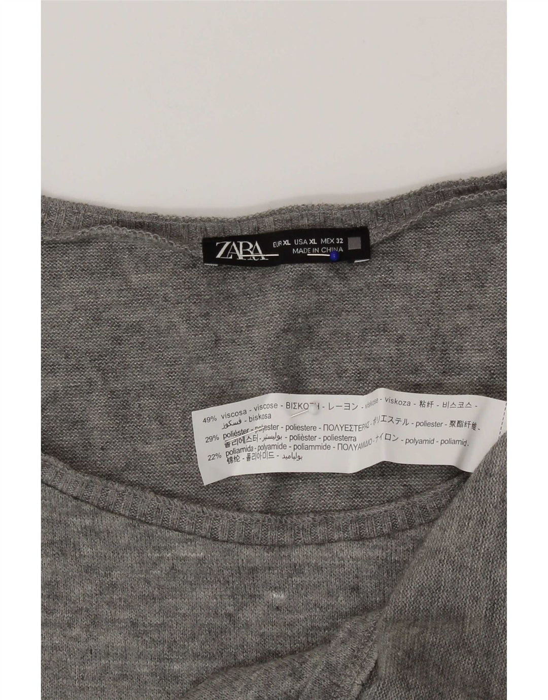 Zara ženski prsluk UK 18 XL siva viskoza