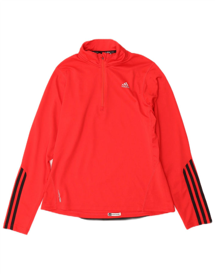 Adidas ženska trenirka Climacool zip izrez UK 14 srednje crvena