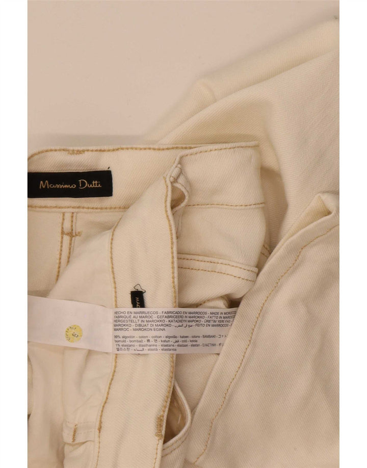 Ženske ravne traperice Massimo Dutti EU 40 srednje W30 L29 sivobijeli pamuk